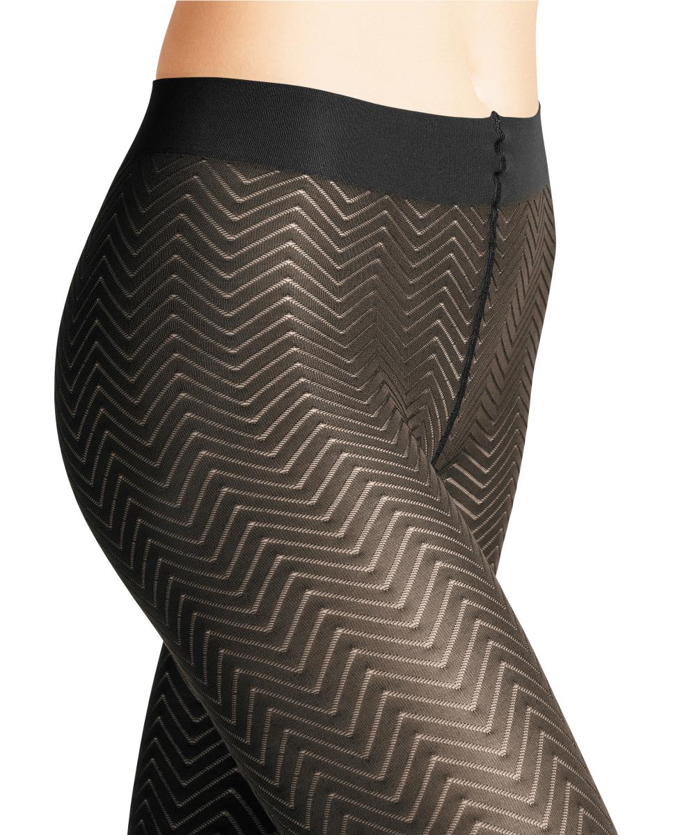 Collants Semiopacos Chevron Preto-6