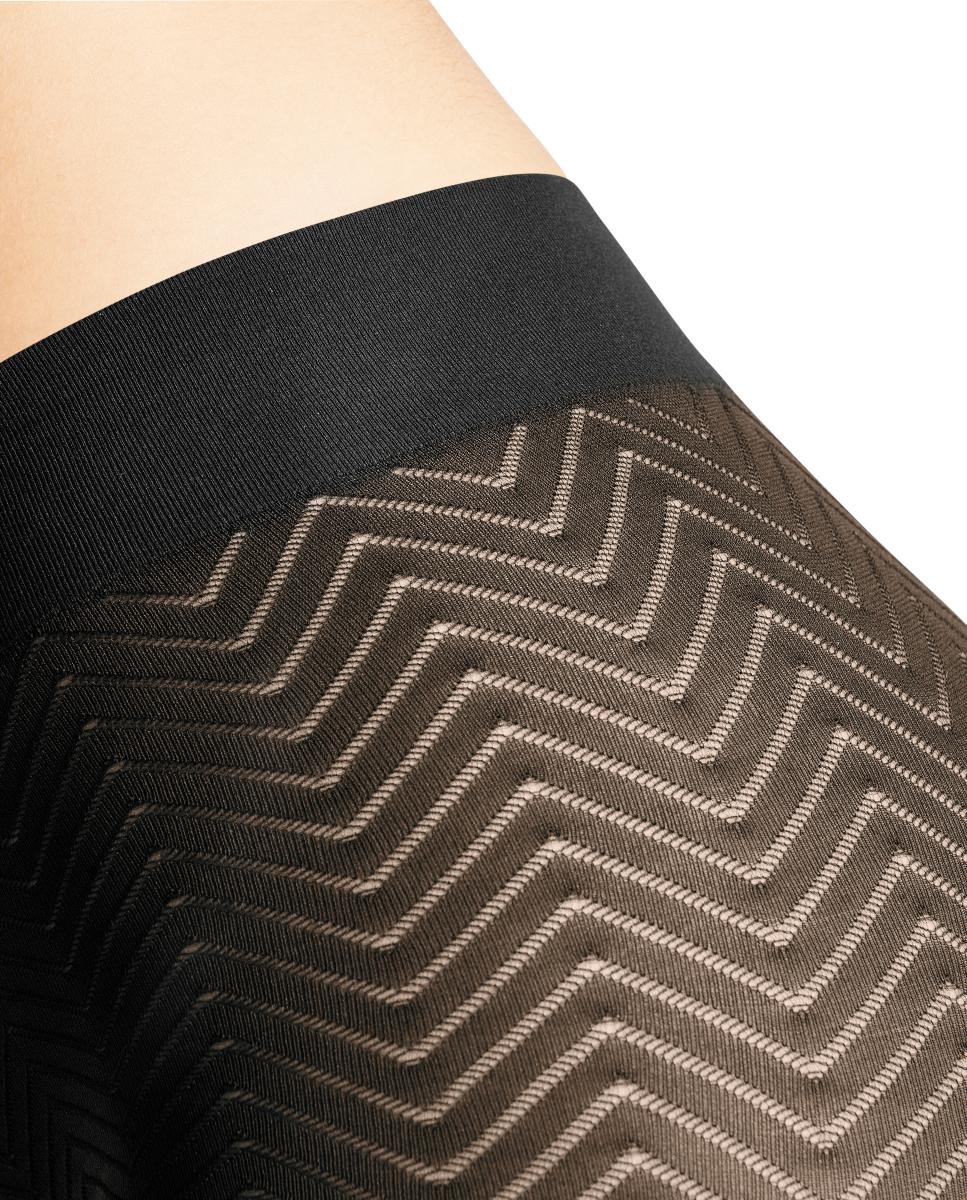 Collants Semiopacos Chevron Preto-7