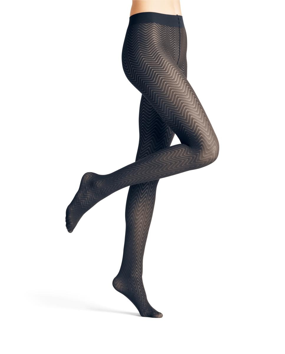 Panty semiopaco zigzag - Falke - Azul Azul-4