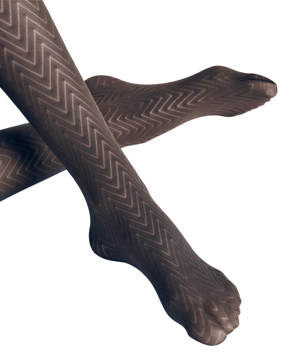Panty semiopaco zigzag - Falke - Azul Azul-5