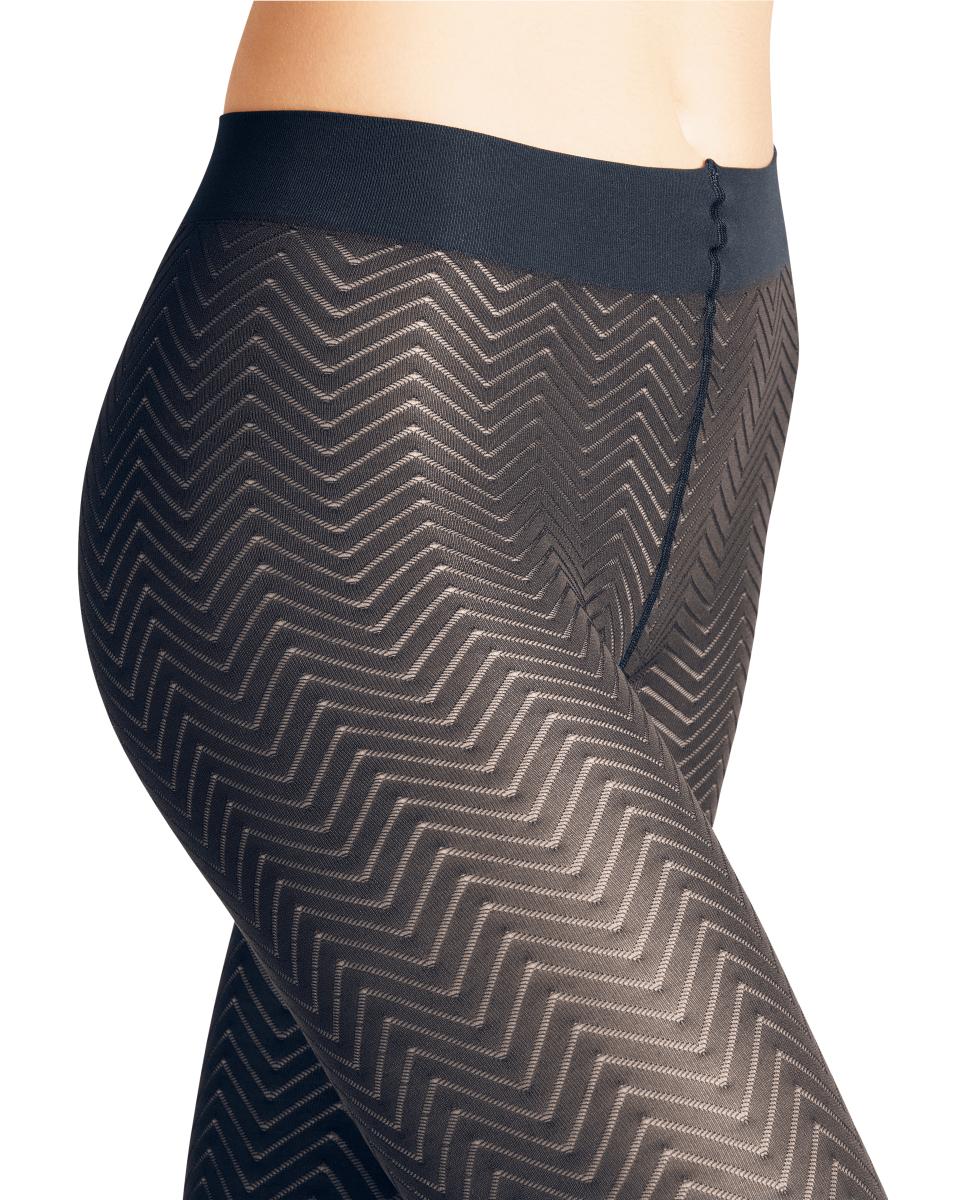 Panty semiopaco zigzag - Falke - Azul Azul-6