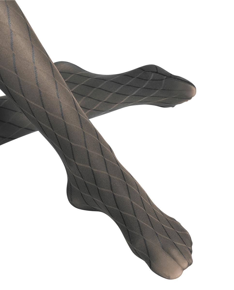 Collants Semi Opacos com Estampado Cinzento-5