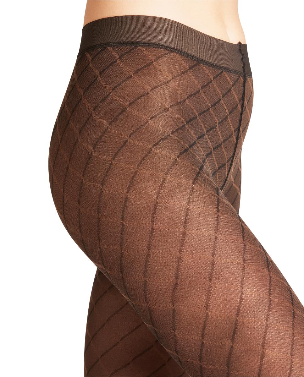 Collants Semi Opacos com Estampado Castanho-6