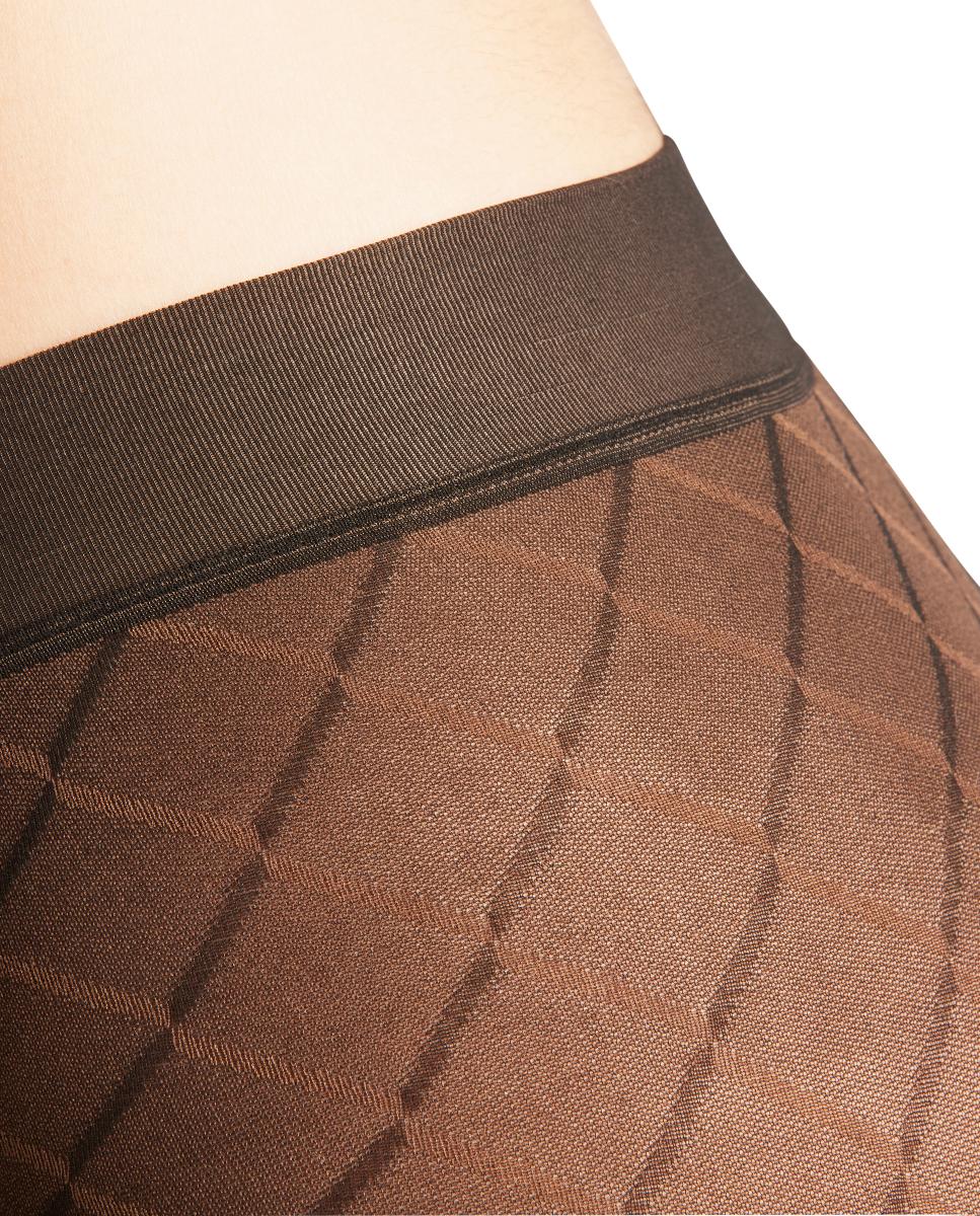 Collants Semi Opacos com Estampado Castanho-7