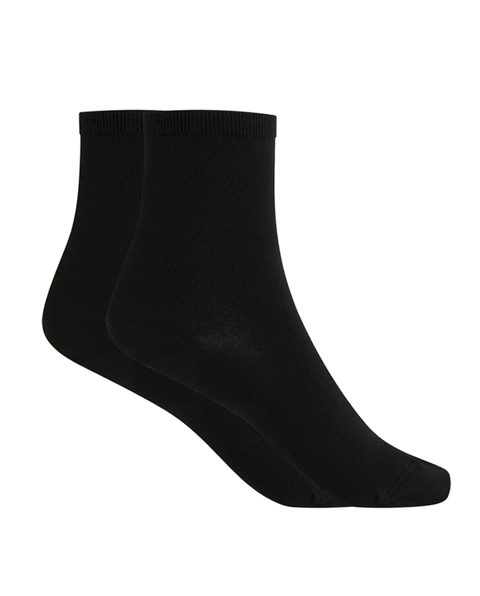 Imagen 1 de Calcetines tobilleros de mujer de modal lisos. Hecho en España - Punto Blanco - Negro Negro