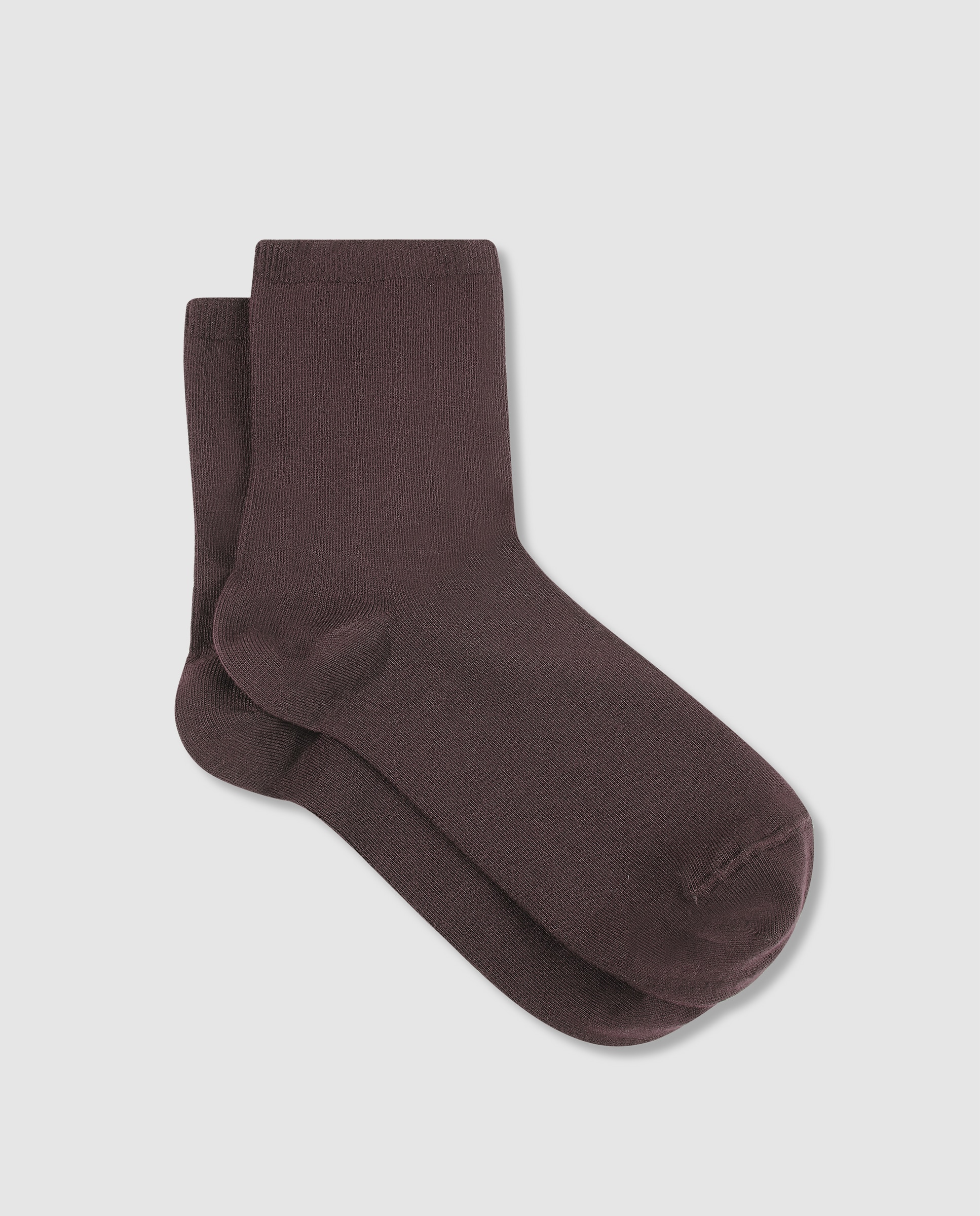 Meias pelo Tornozelo de Modal Lisos. Produto Fabricado em Espanha Castanho-1