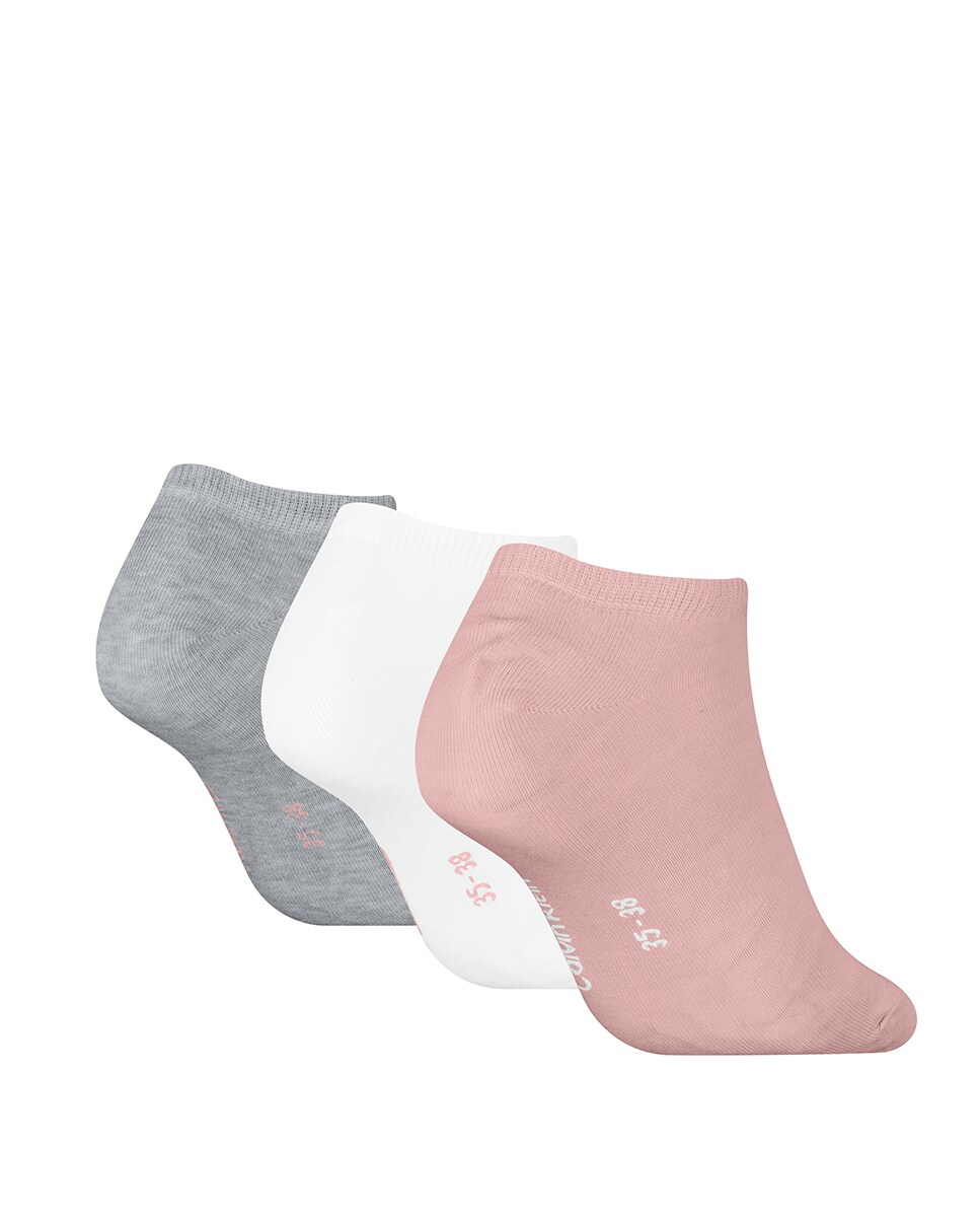 Meias pelo Tornozelo (Pack de 3 Pares) Salmão-2