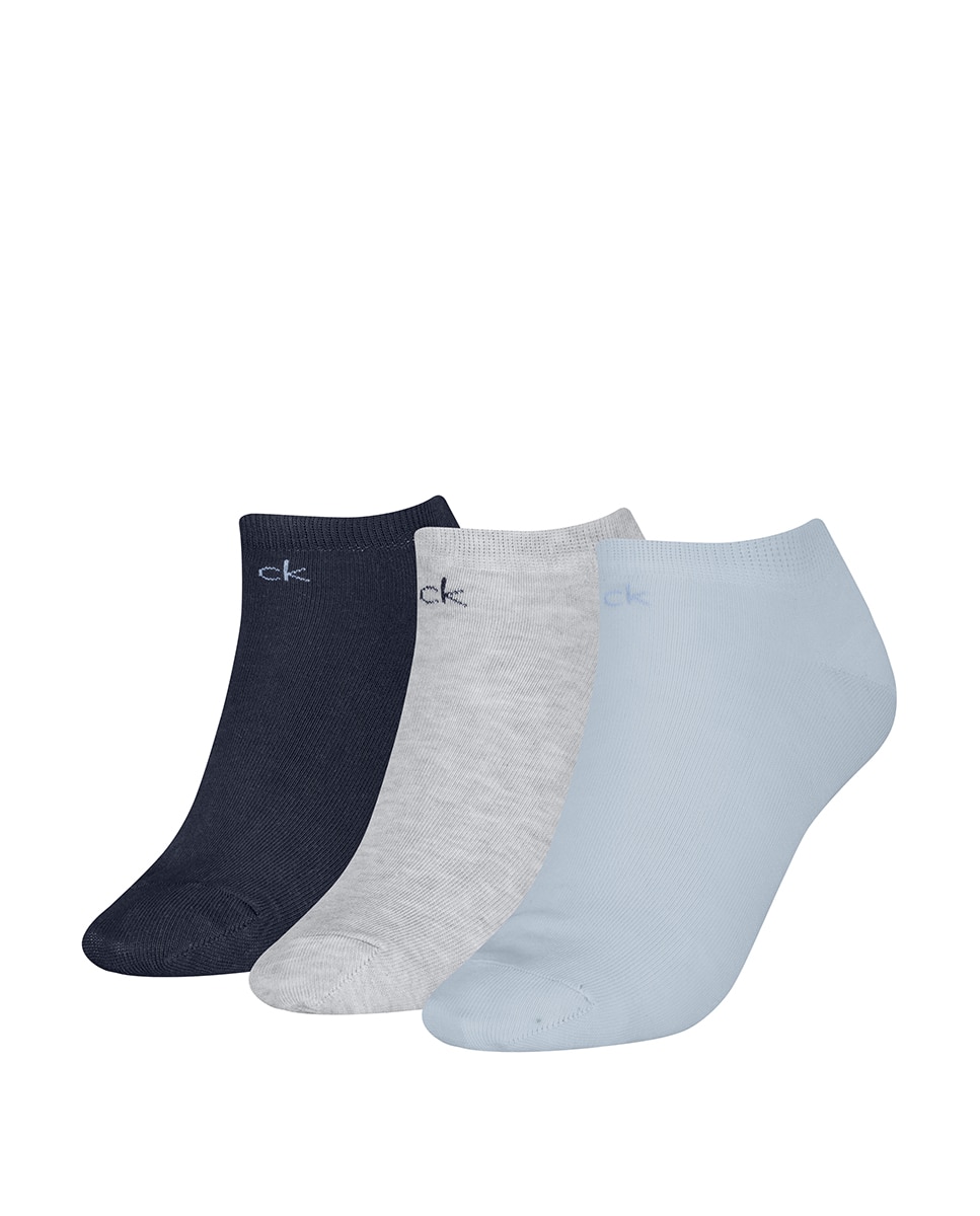 Meias pelo Tornozelo (Pack de 3 Pares) Azul-claro-1