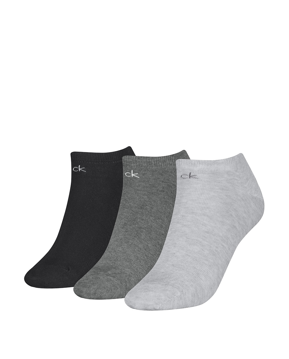 Meias pelo Tornozelo (Pack de 3 Pares) Cinzento-escuro-1