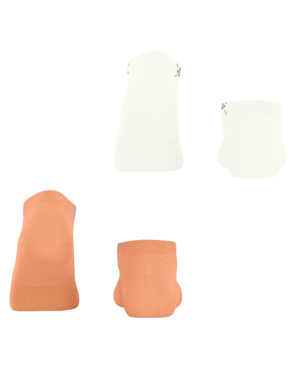 Pack de dois pares de meias pelo tornozelo de mulher Burlington lisas Laranja-2