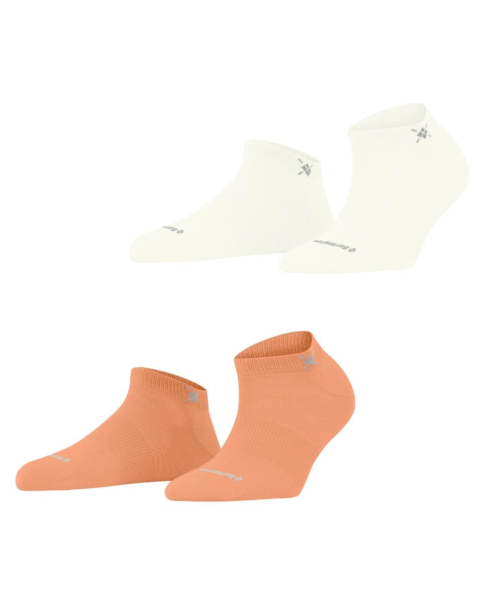 Pack de dois pares de meias pelo tornozelo de mulher Burlington lisas Laranja-3