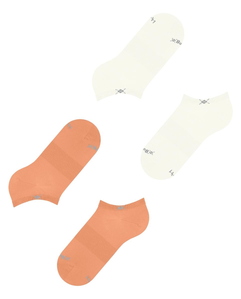 Pack de dois pares de meias pelo tornozelo de mulher Burlington lisas Laranja-4