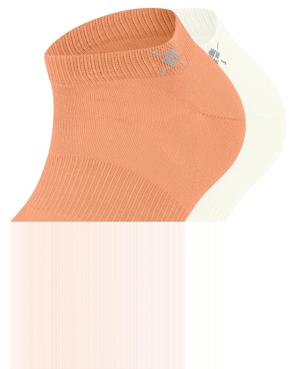 Pack de dois pares de meias pelo tornozelo de mulher Burlington lisas Laranja-5