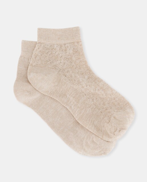 Imagem 0 de Pack de Dois Pares de Meias Curtas com Estrutura de Monograma, Tato Suave e Fio Metalizado