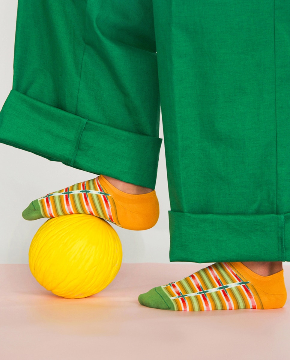 Meias Unissexo com Estampado Laranja-2