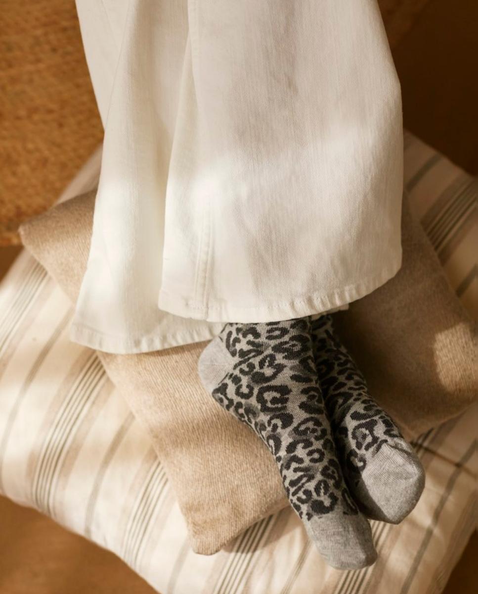 Pack 2 calcetines fantasía de algodón cálido para mujer - Soxland - Gris Gris-2