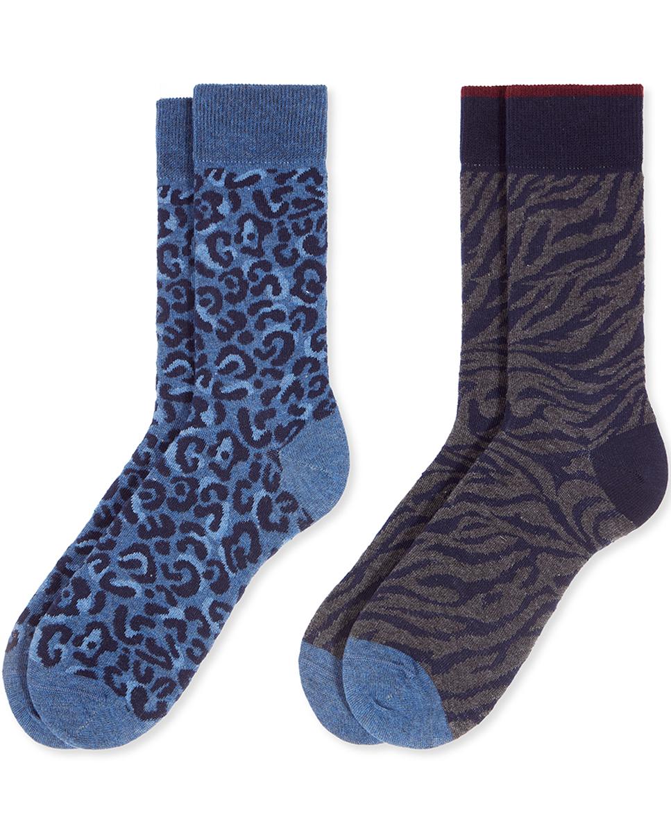 Imagen 0 de Pack 2 calcetines fantasía de algodón cálido para mujer Azul
