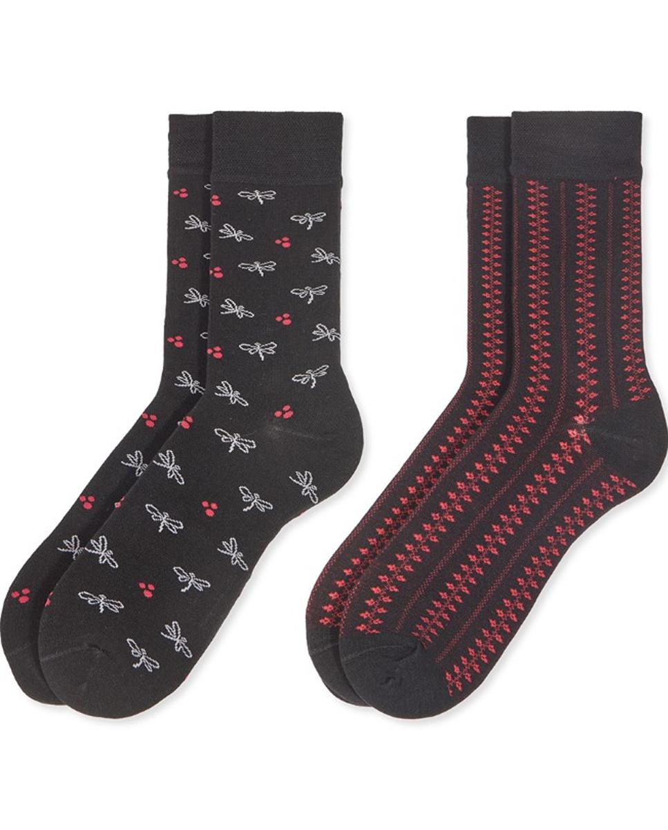 Imagen 0 de Pack 2 calcetines fantasía de bamboo para mujer Negro
