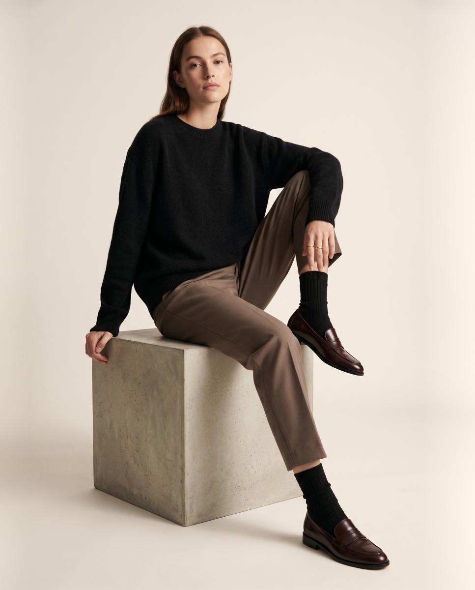 Calcetín canalé lana cashmere para mujer - Soxland - Negro Negro-2