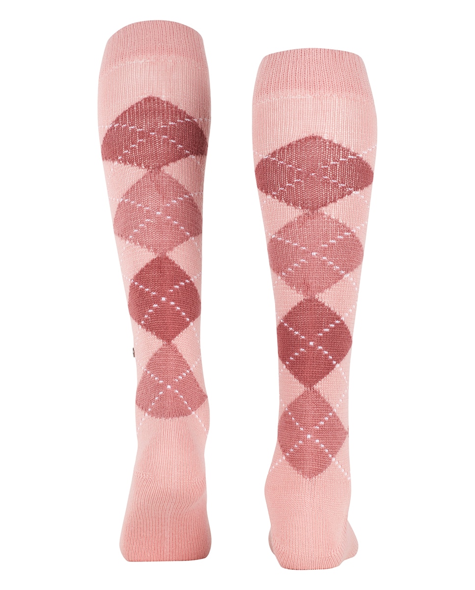 Calcetín alto de mujer Burlington con estampado de rombos - Rosa Rosa-2
