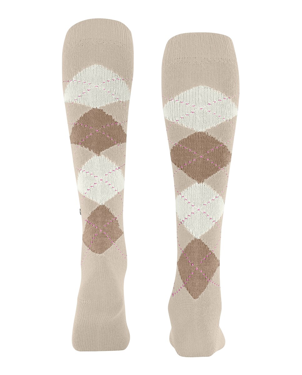 Meias altas de mulher Burlington com estampado de losangos Bege-3