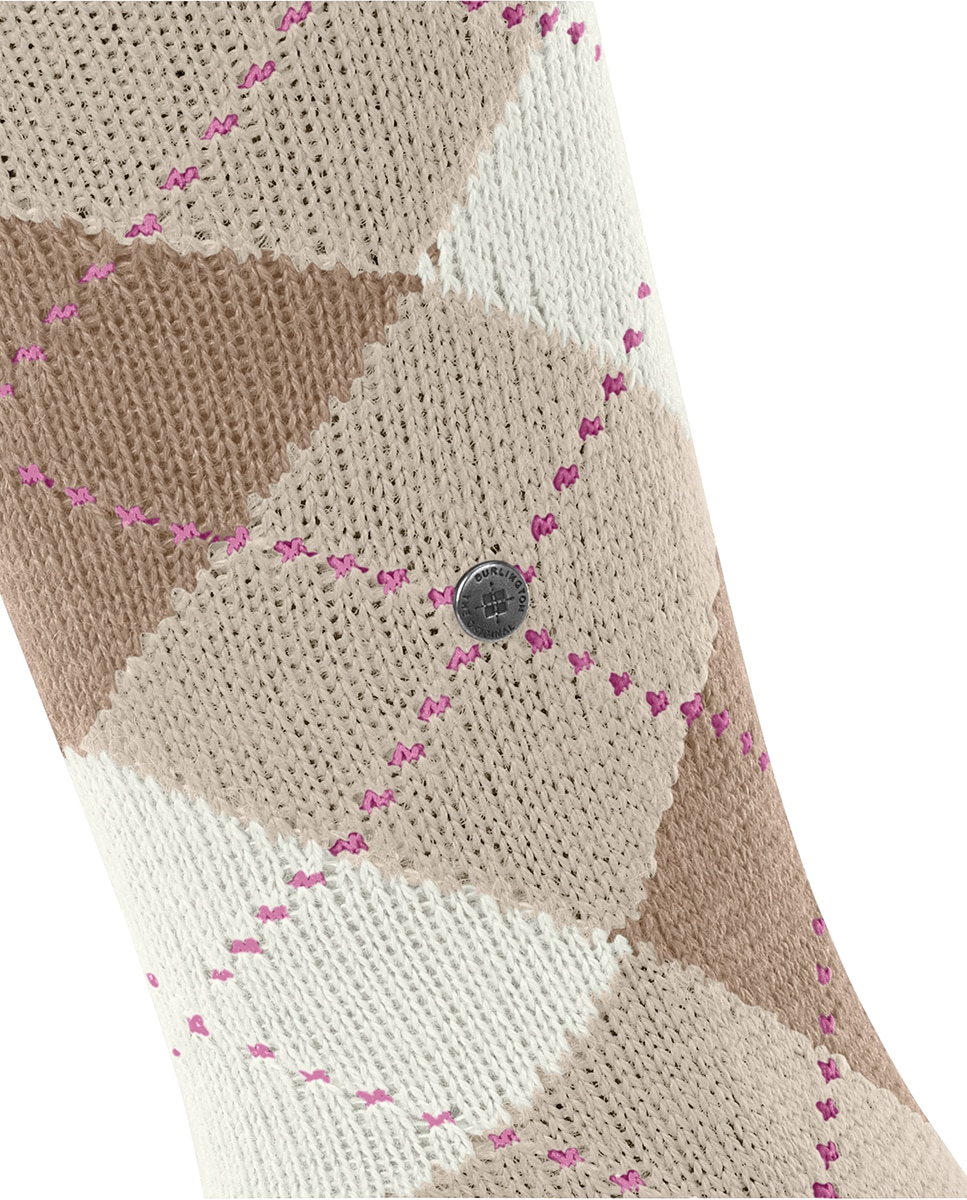 Meias altas de mulher Burlington com estampado de losangos Bege-5