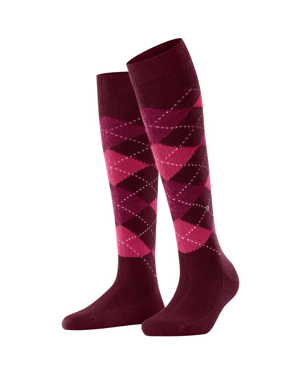 Imagen 3 de Calcetín alto de mujer Burlington con estampado de rombos - Rojo Granate Rojo Granate