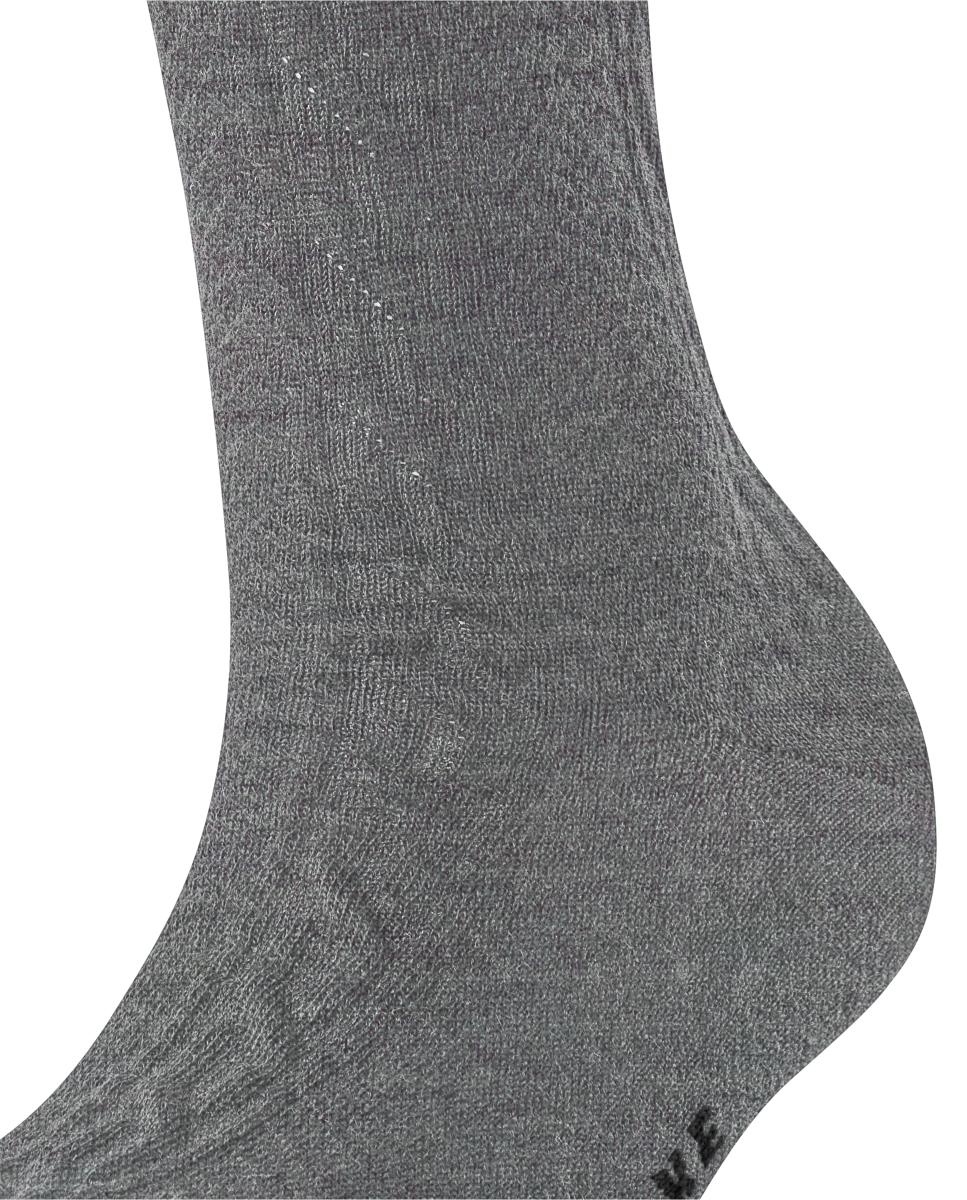 Meias Altas Entrançadas de Lã Merino Cinzento-5