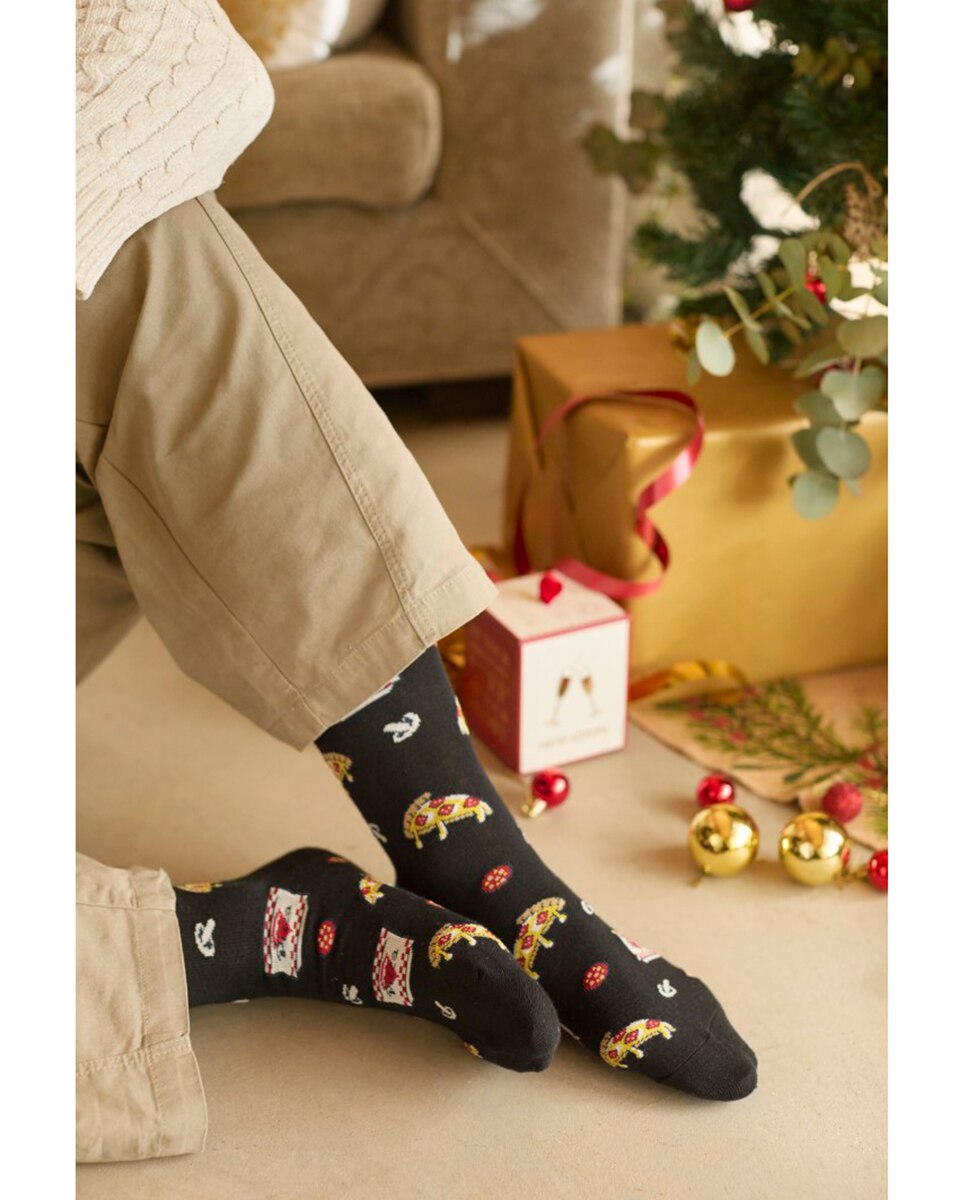 Caixa de Presente Árvore de Natal com Pack de Três Pares de Meias com Fantasia Multicolor-5