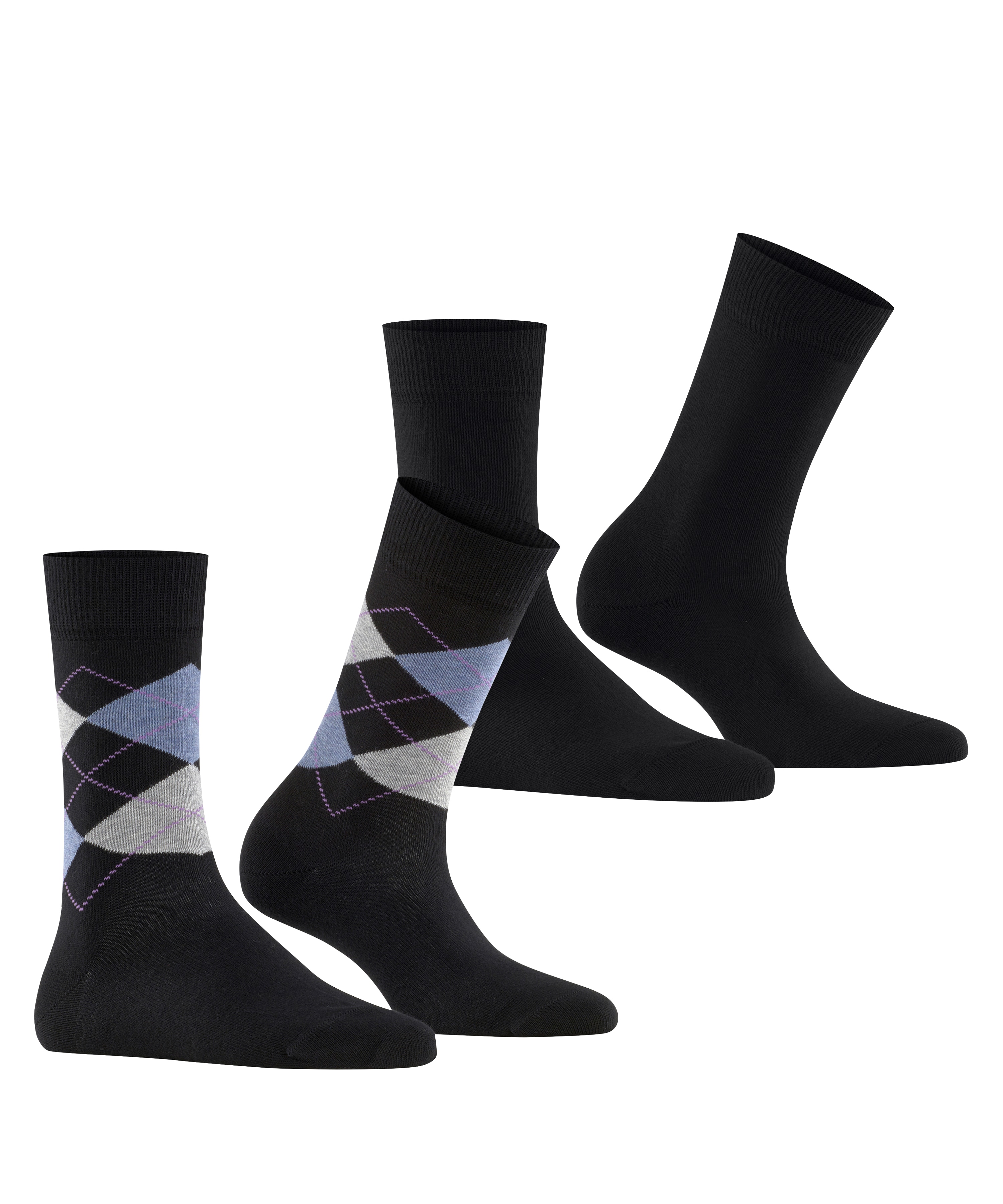 Meia de mulher Burlington estampada Preto-1