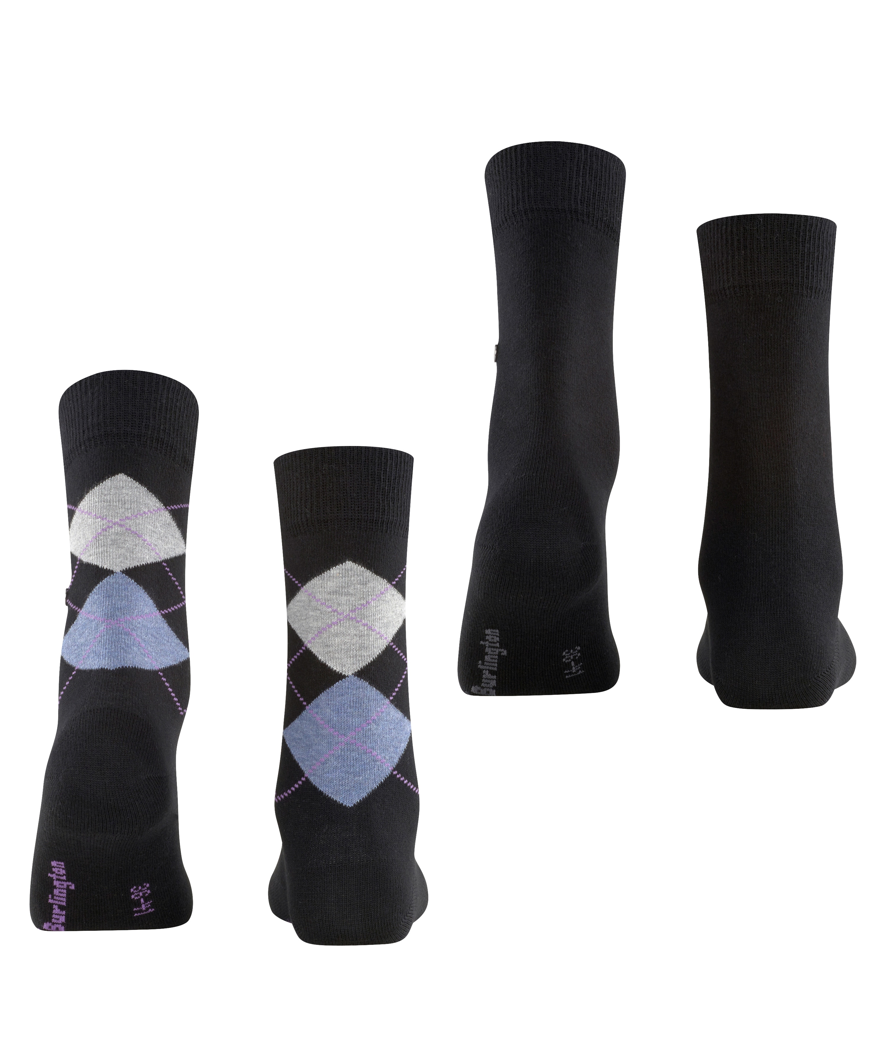 Meia de mulher Burlington estampada Preto-2
