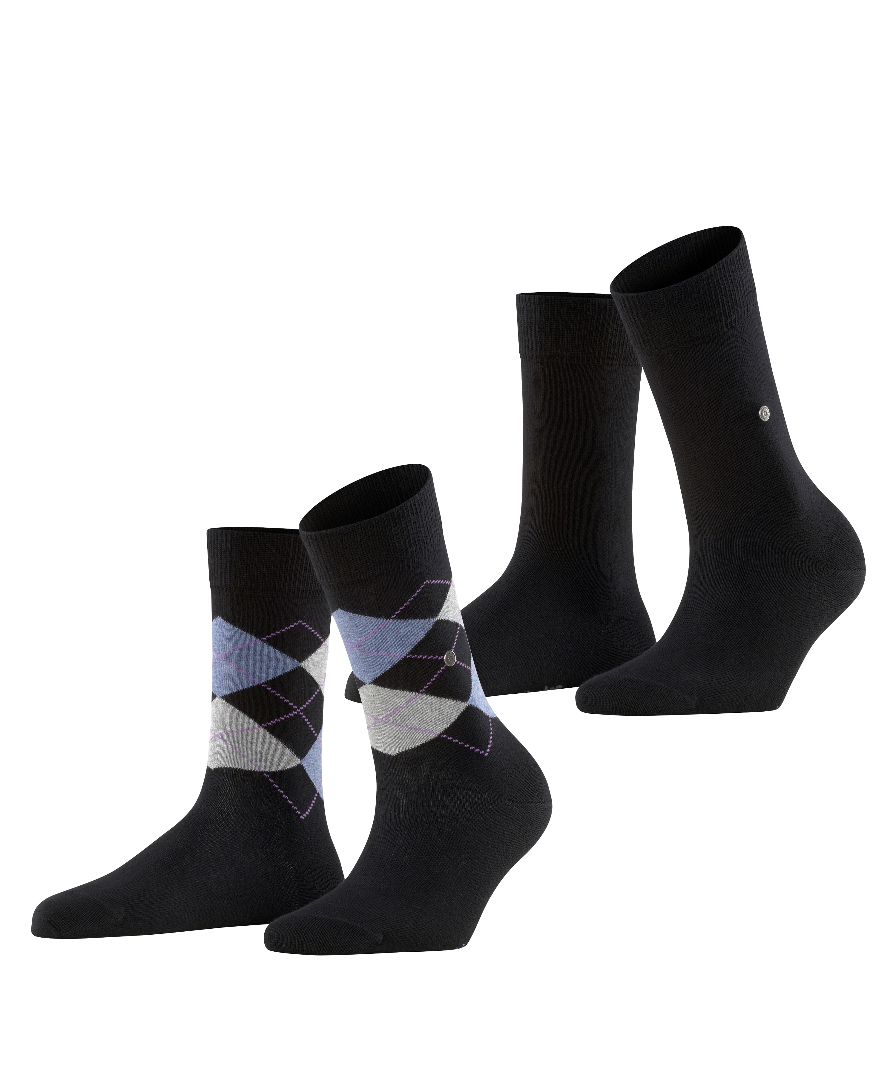 Meia de mulher Burlington estampada Preto-3