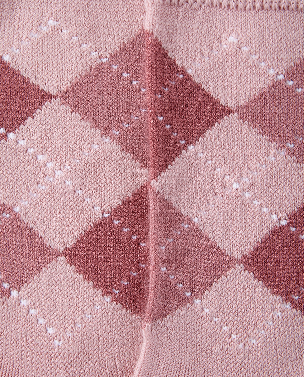Meias compridas de mulher Burlington com estampado de losangos Rosa-2