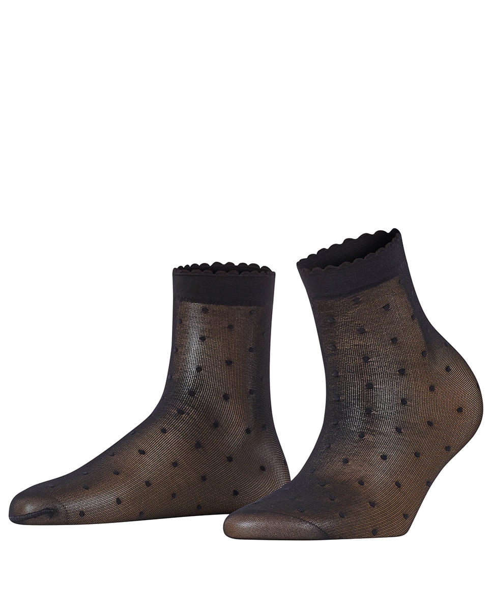 Tobilleros 15 denier con lunares - Falke - Negro Negro-1