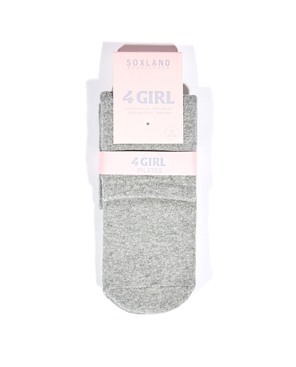 Meias Pilates de mulher Soxland antideslizantes Cinzento-escuro-2