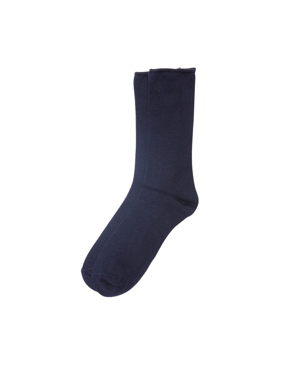 Pack de dois pares de meias de mulher Soxland lisas Azul-marinho-1