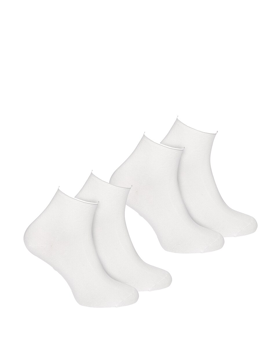 Pack de dos pares de calcetines de mujer Soxland blancos - Blanco Blanco-1