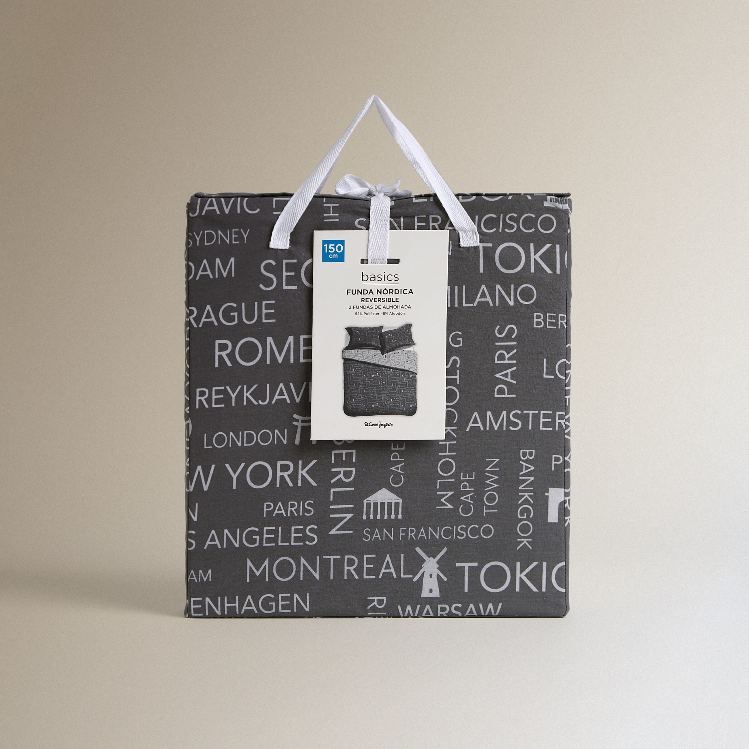 Juego de funda nórdica City Gris-8