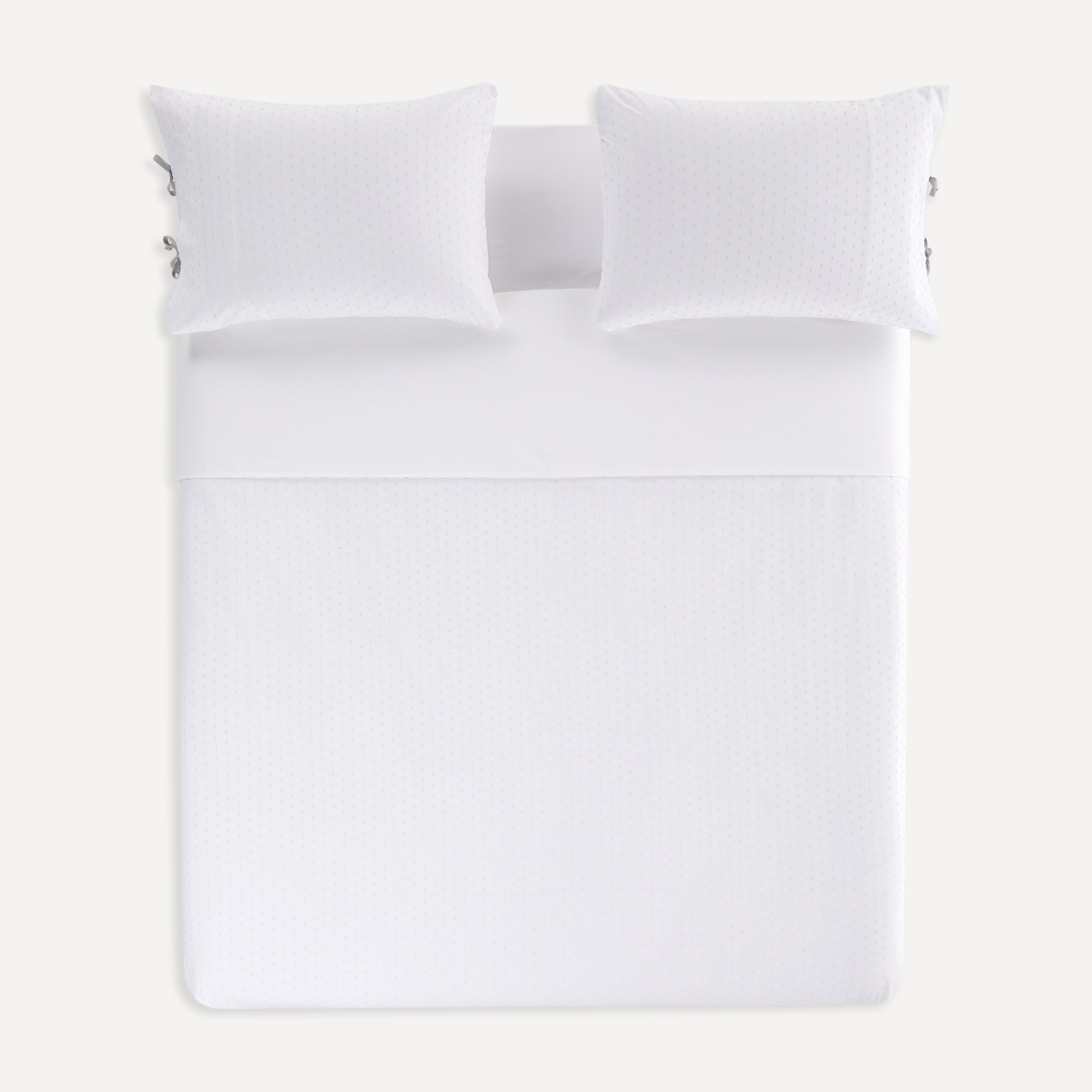 Conjunto de Capa de Edredão de Algodão Plumeti Basics Cinzento-1