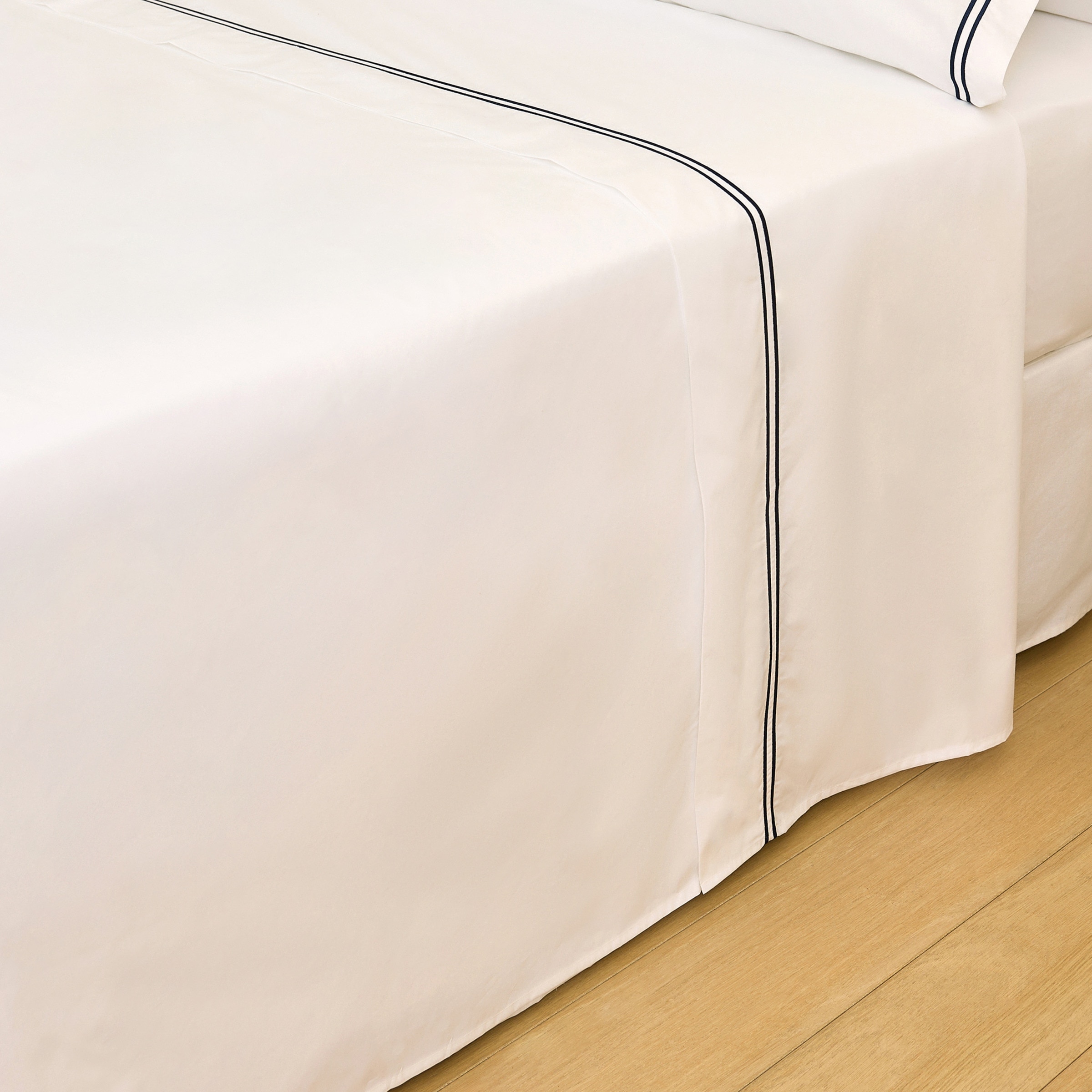 Juego de sábanas percal algodón egipcio 400 hilos Hotel El Corte Inglés - Marino Cama 90 cm Marino-2