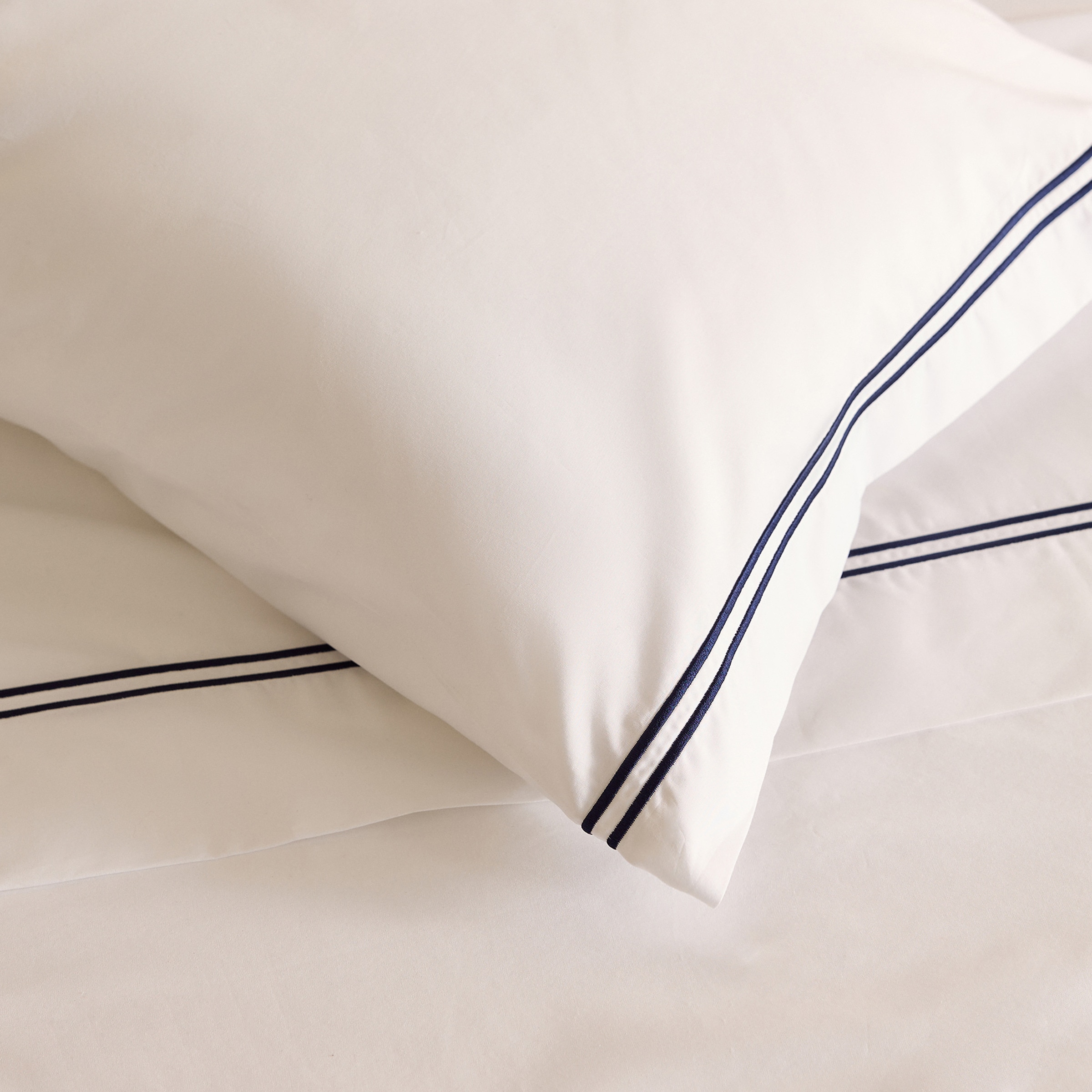 Juego de sábanas percal algodón egipcio 400 hilos Hotel El Corte Inglés - Marino Cama 90 cm Marino-3