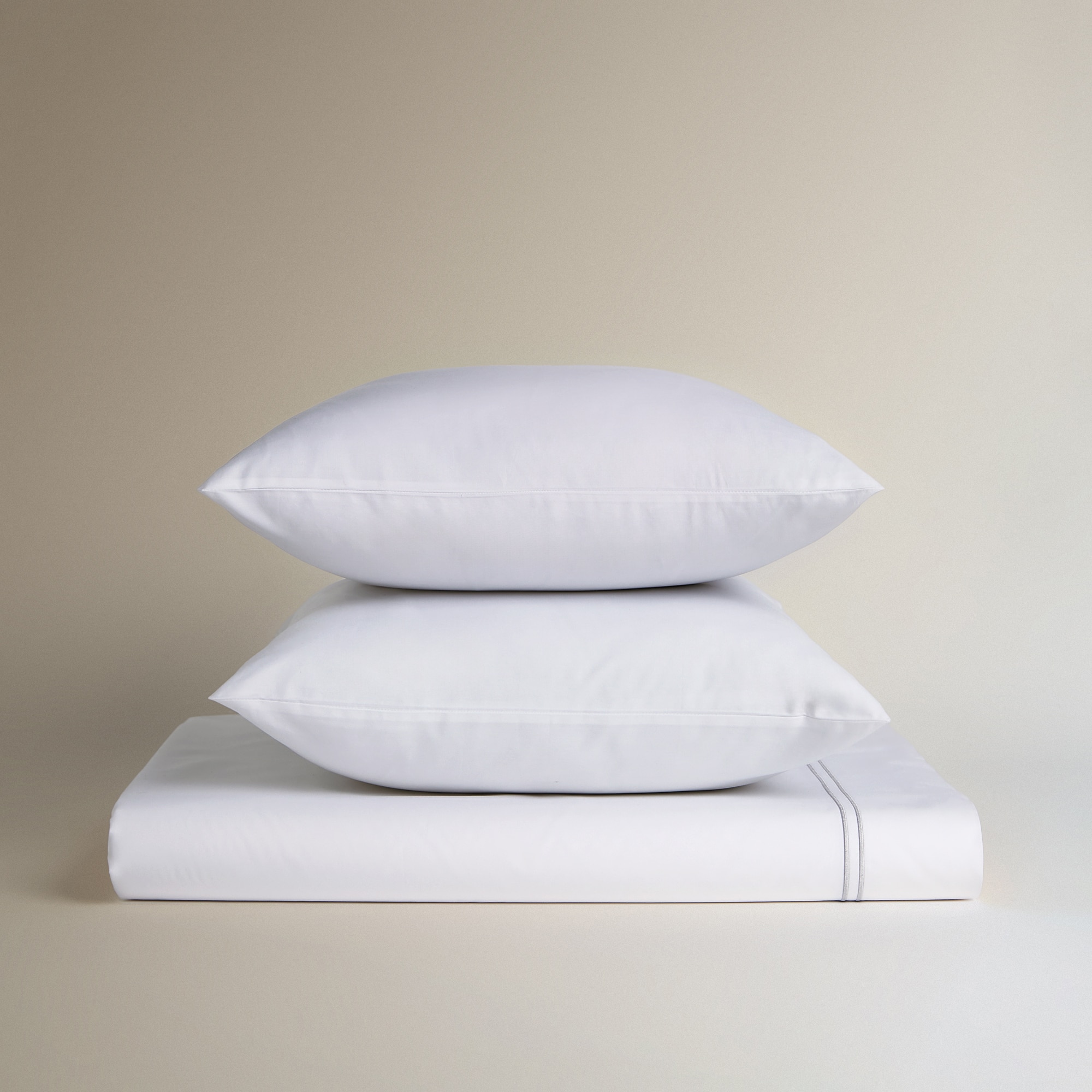 Juego de sábanas percal algodón egipcio 400 hilos Hotel El Corte Inglés - Gris Cama 90 cm Gris-4
