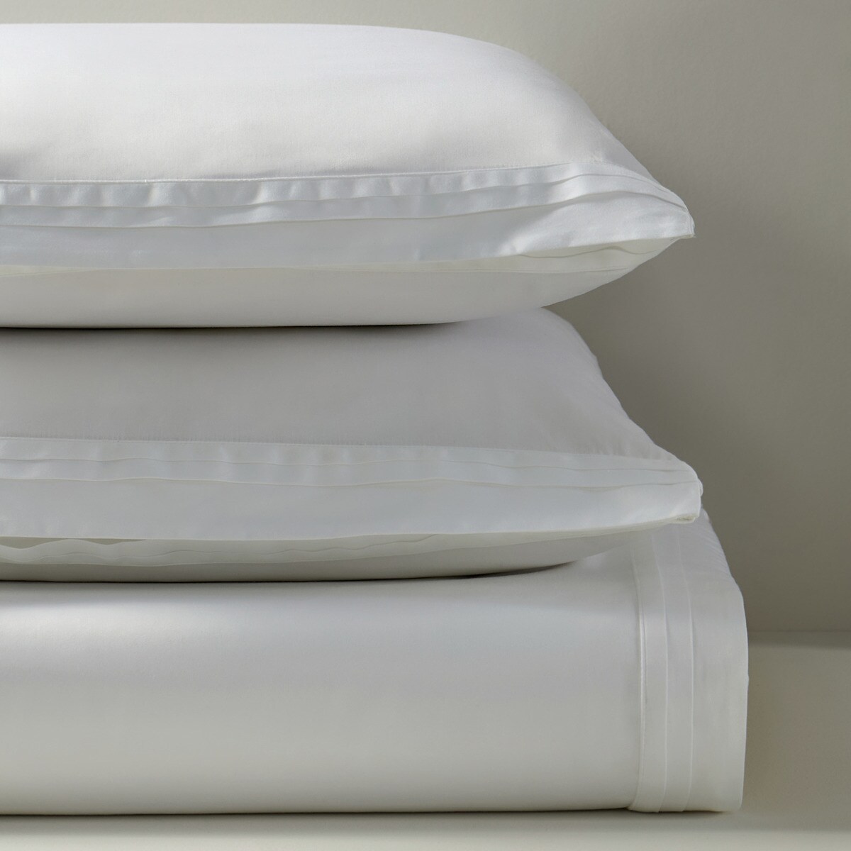 Conjunto de Lençóis de Cetim de Algodão Egípcio Milan - 600 Fios Branco-4