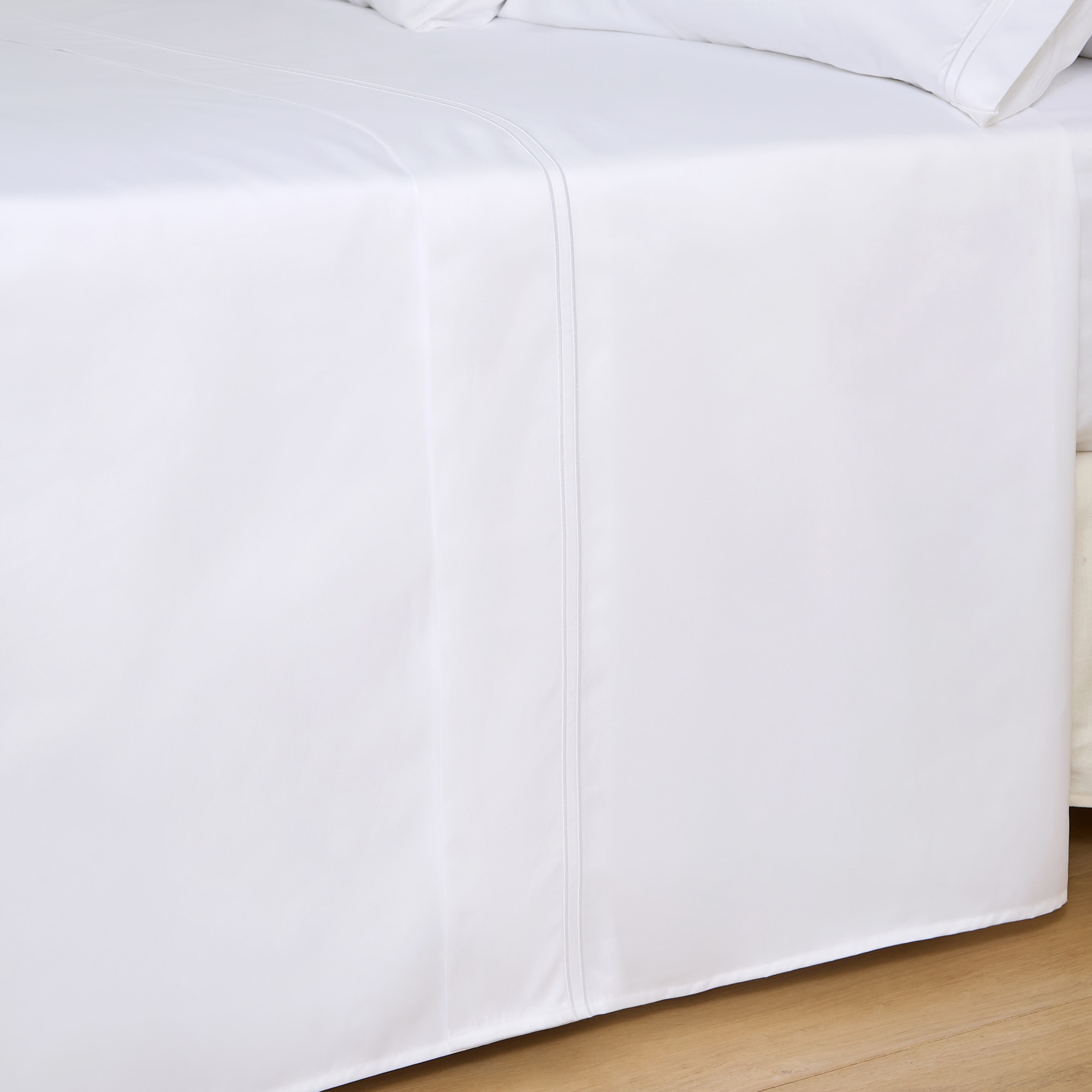 Juego de sábanas algodón egipcio Satén 1000 hilos El Corte Inglés - Blanco Cama 90 cm Blanco-2