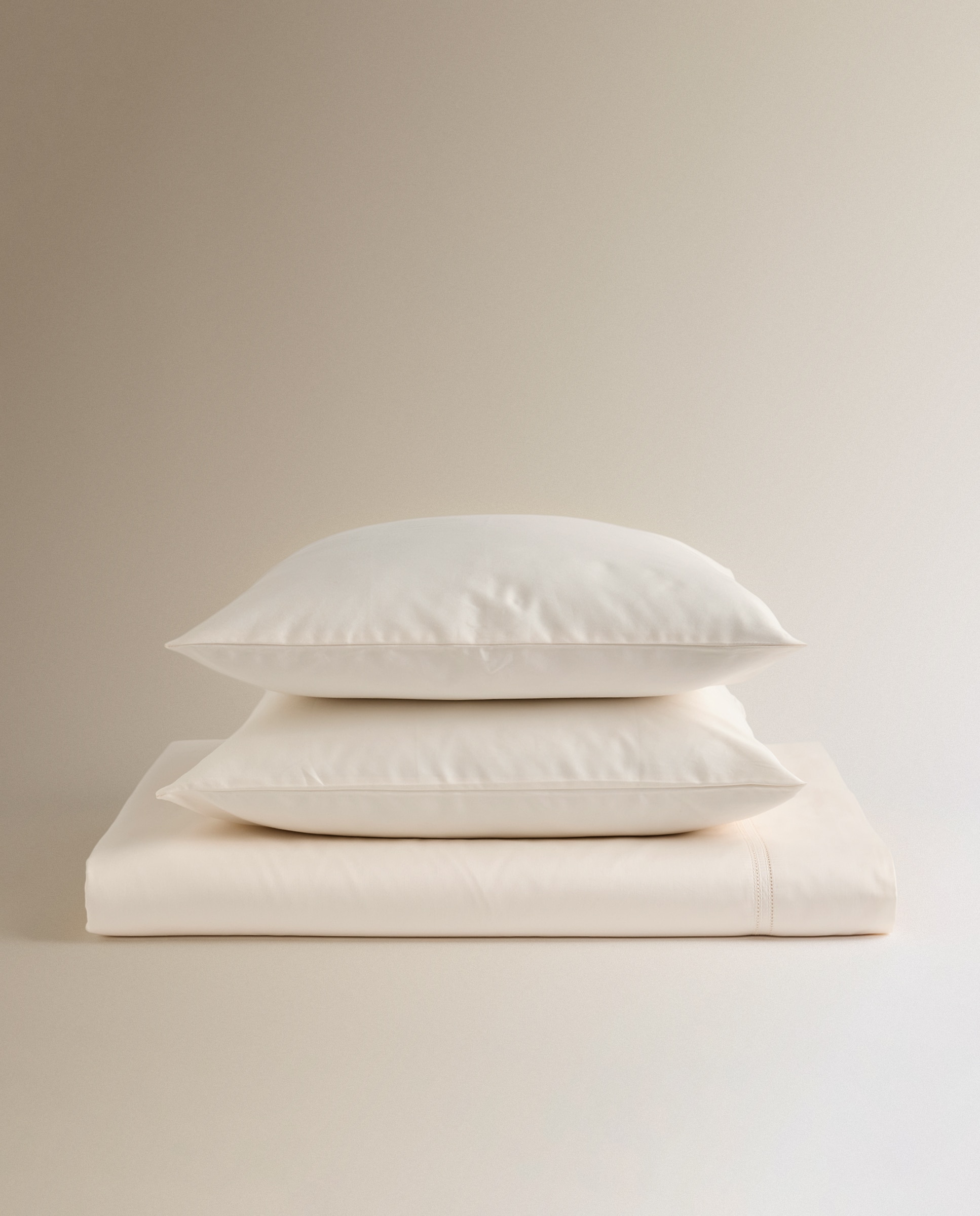Juego de sábanas algodón egipcio Satén 600 hilos El Corte Inglés - Beige Cama 90 cm Beige-5