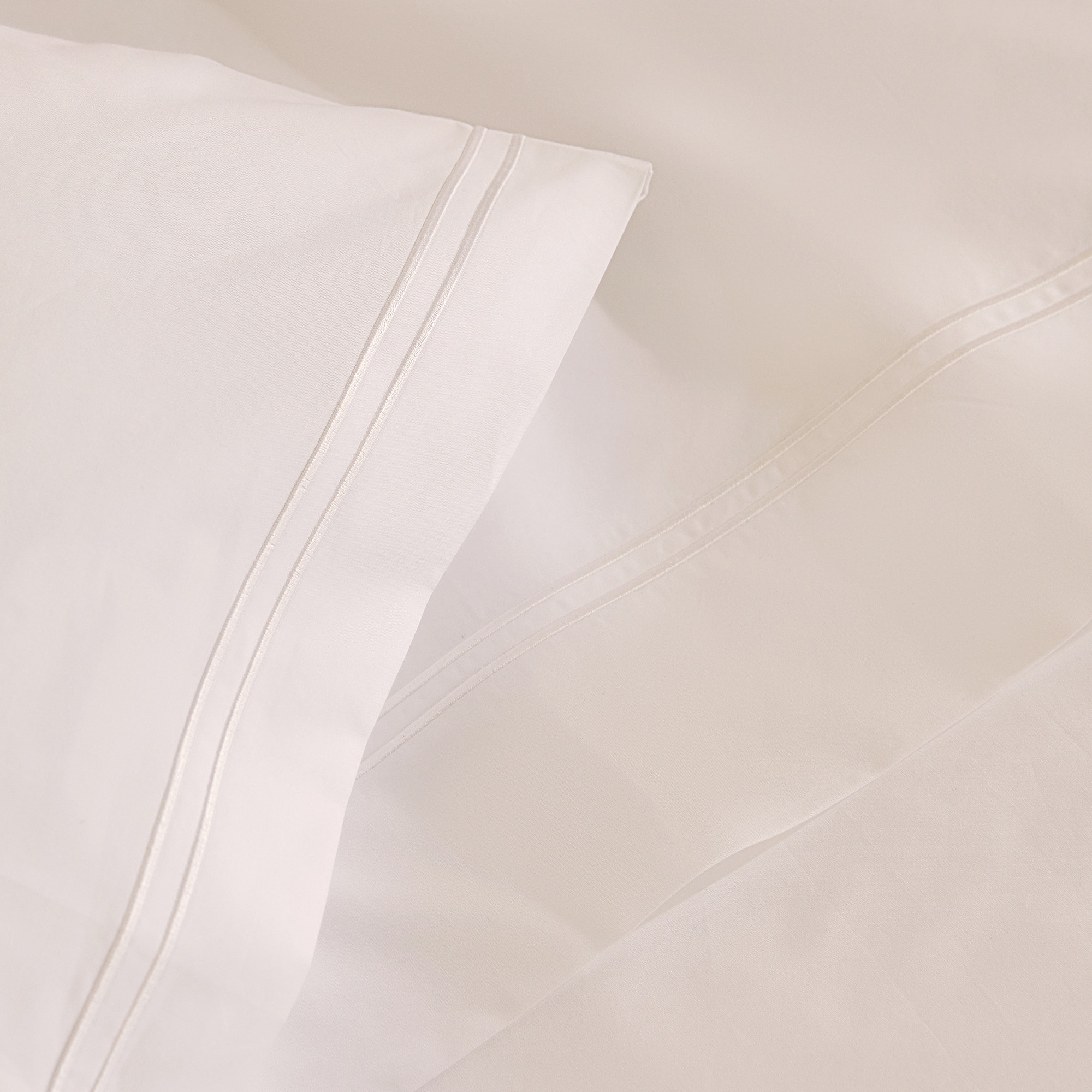 Juego de sábanas percal algodón egipcio 400 hilos Hotel El Corte Inglés - Blanco Cama 90 cm Blanco-3