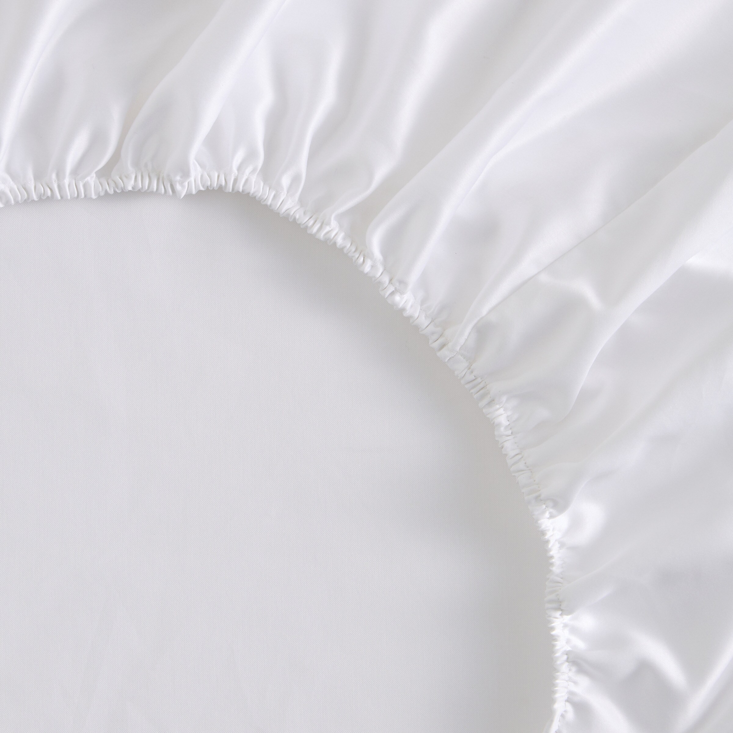 Sábana bajera ajustable algodón egipcio Satén 1000 hilos platabanda 40 cm El Corte Inglés - Blanco Cama 90 cm Blanco-3