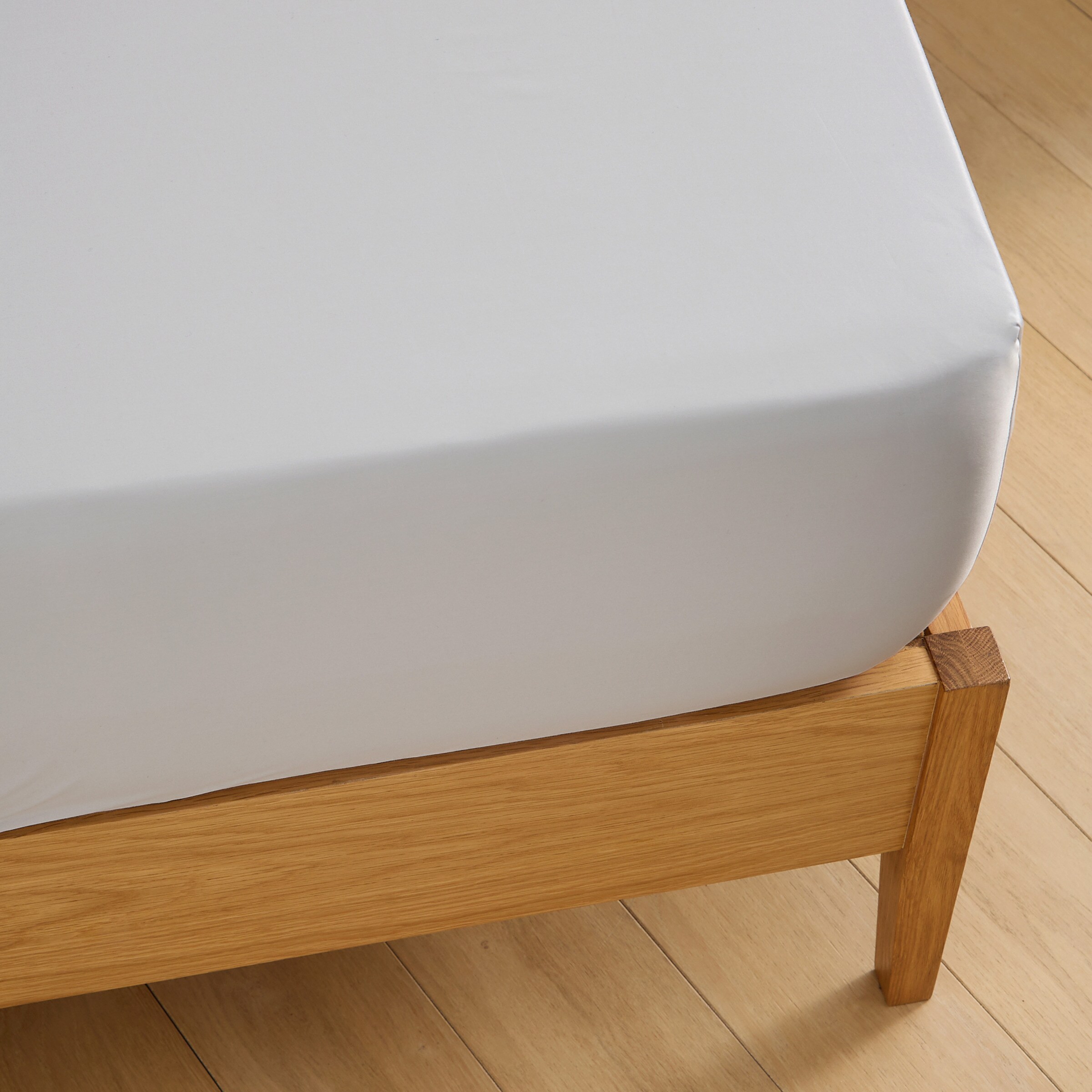 Lençol de Baixo Ajustável de Algodão Egípcio Cetim Platabanda 1000 Fios - 40 cm Cinzento Prateado-2