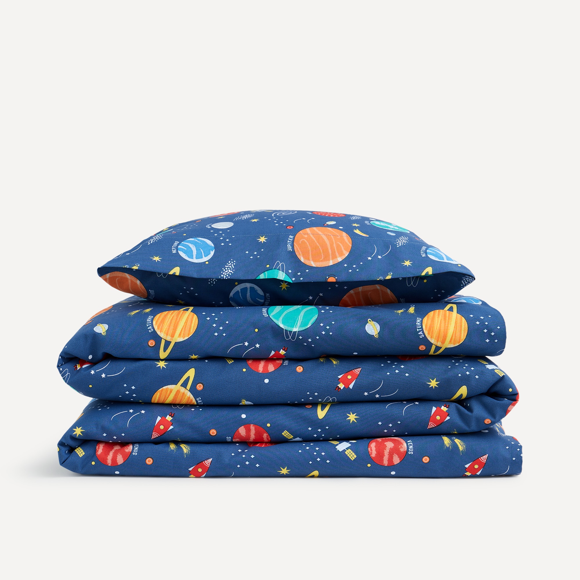 Juego de funda nórdica infantil Planetas Basics El Corte Inglés Azul-4