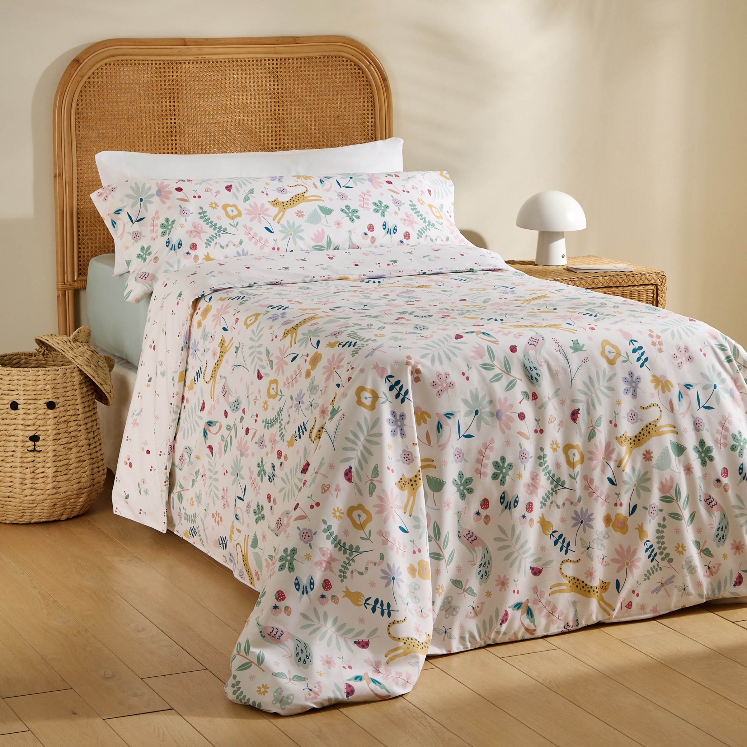 Conjunto de Capa de Edredão Jardim Multicolor-1